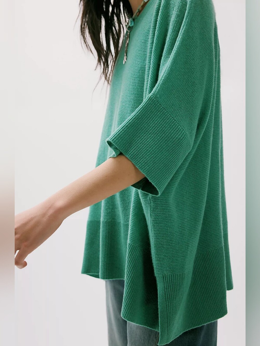 We The Free North Street Cashmere Top Size Small Venetian Green Luxury - Picture 2 of 14